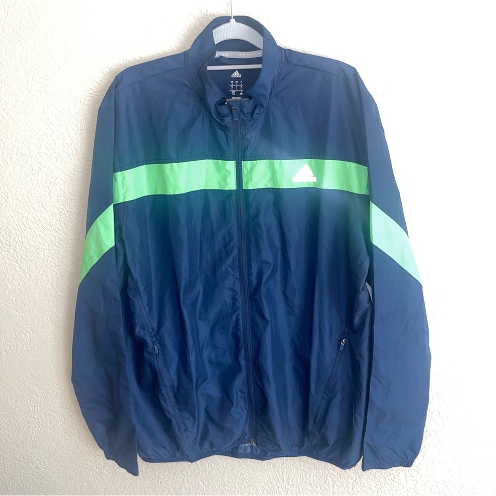 Adidas Response Running Windbreaker Jacket Navy & Green